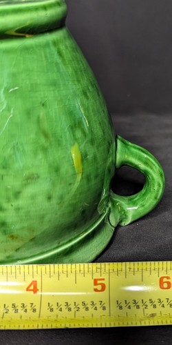 Vintage Marjo Gouda Green Double Handle Vase #6 - Picture 7 of 10
