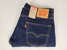 Levi's 505 Regular Zip Fly Straight Leg Denim Jeans 34X32 Mens Stretch Dark Blue