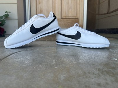 Nike Cortez Basic Leather OG s 2018 White Black Mens Size 8.5 Slightly Used