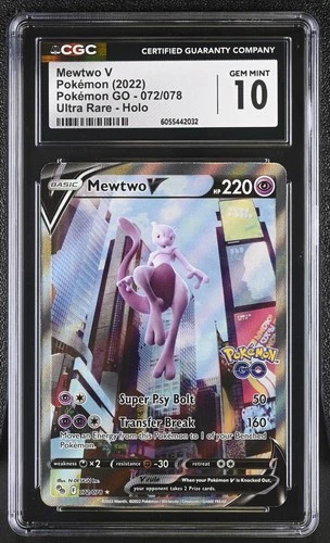 Mewtwo V 072/078 Ultra Rare Holo Pokemon Go Pokemon CGC 10 Gem Mint *032