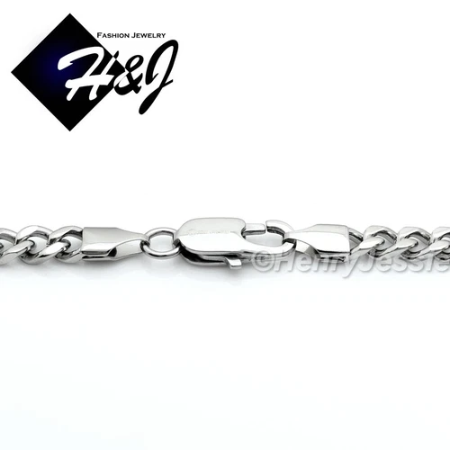 18"-36"MEN Stainless Steel 5mm Silver Cuban Curb Chain Necklace Cross Pendant*P image 6