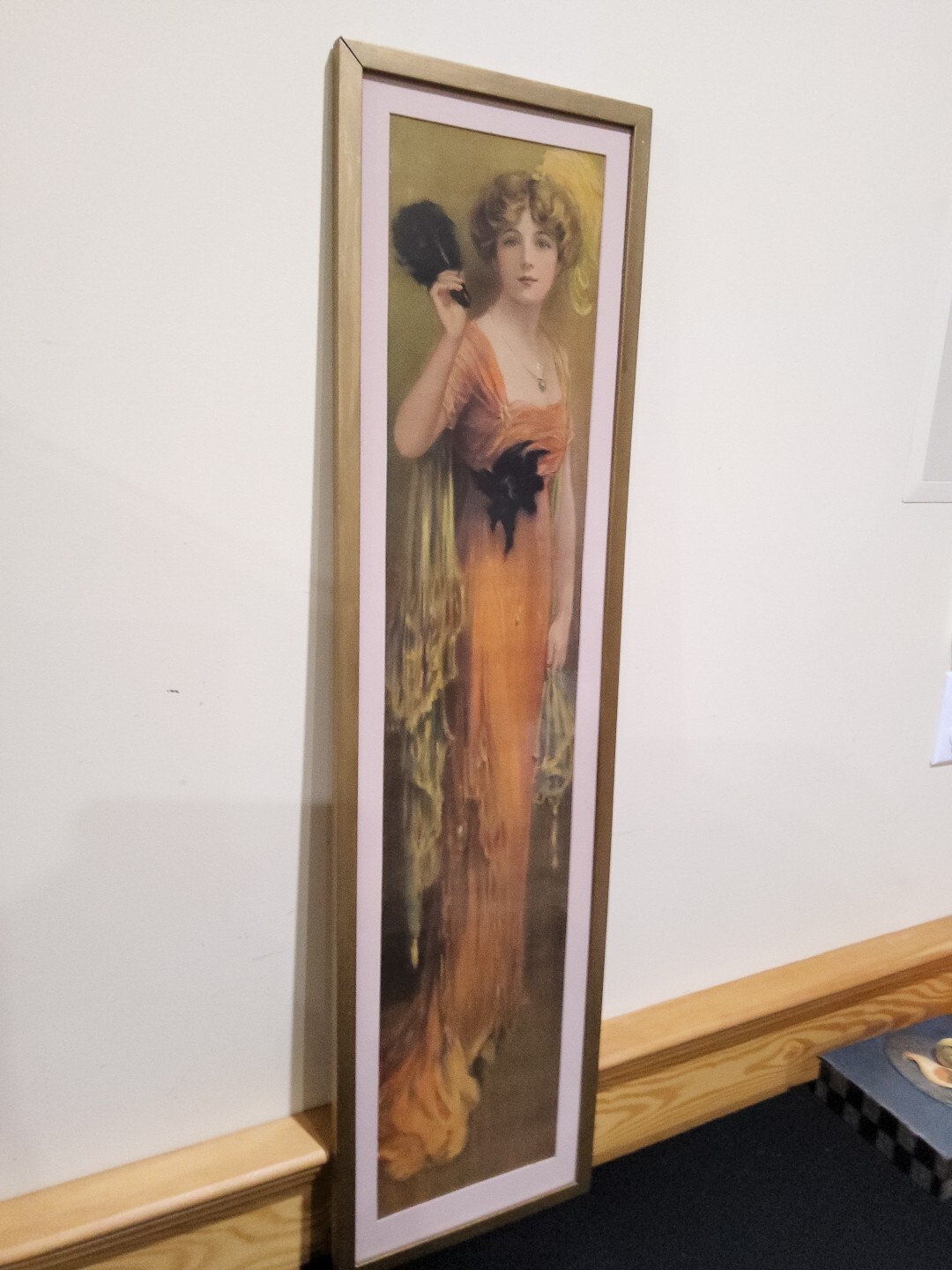 1914 Pabst Blue Ribbon Extract Yard Long American Flapper Girl Calendar Framed