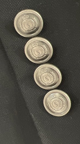 Stafford Mens Blazer Regular Fit Wool Navy Blue Pewter Button Sport Coat 38R - Picture 8 of 8