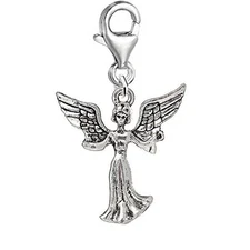 Heaven Guardian Angel Clip on Pendant Charm for Bracelet or Necklace