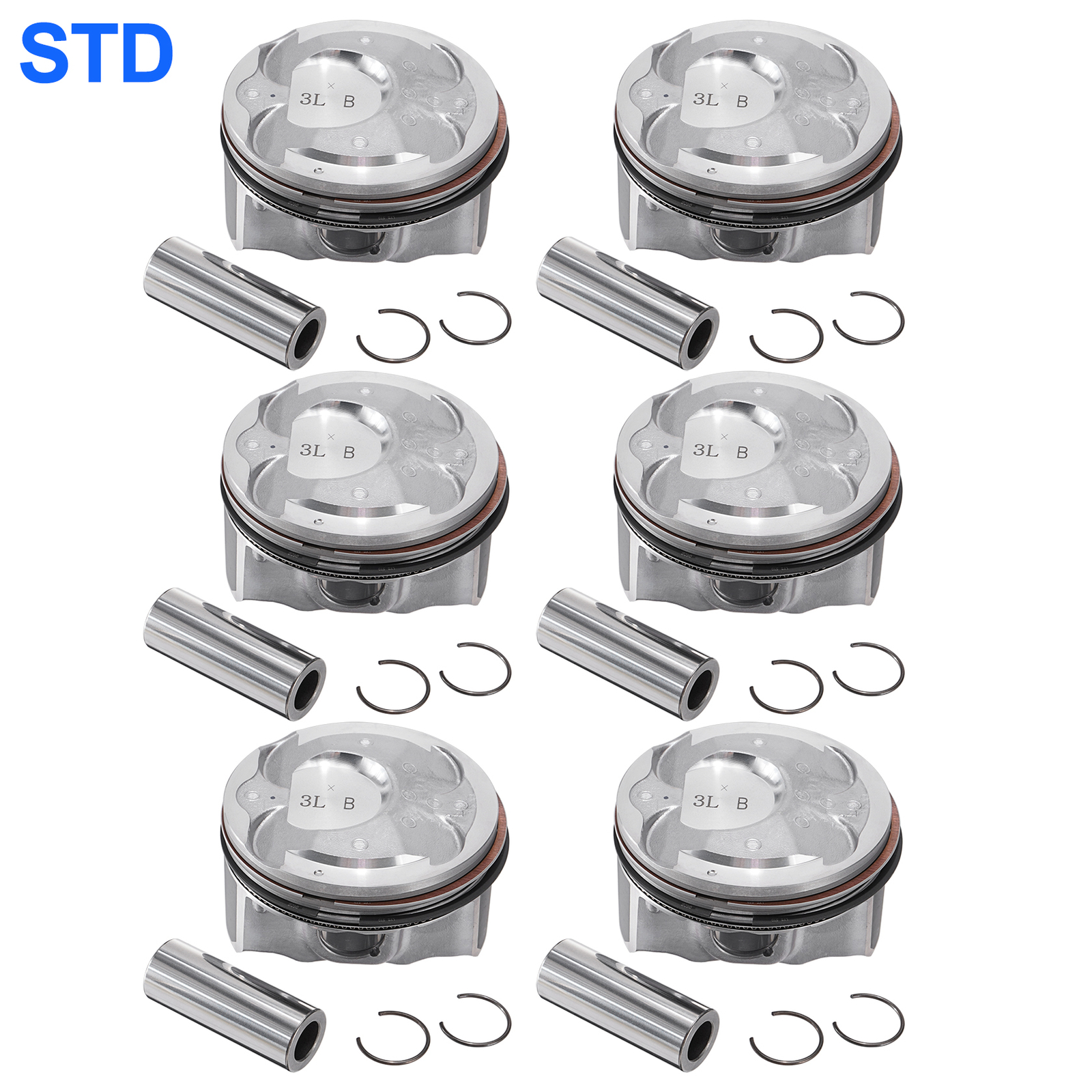 STD Or +0.50mm Engine Piston & Piston Ring Set For 2013-2018 Kia Hyundai 3.3L-V6