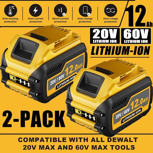 2Pack 12.0Ah for DeWalt FLEXVOLT 20V/60V MAX Battery Lithium-ion DCB609 DCB606-2