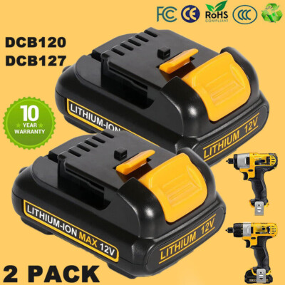 2X 12V 3.0Ah 12 Volt XR Max Lithium-Ion Battery For Dewalt DCB127 DCB120 DCB101