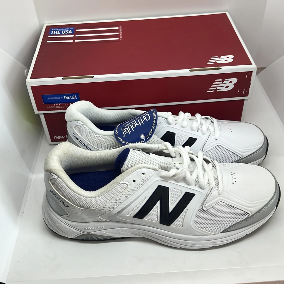 NIB New Balance Mens MW847WT3 White Lace Up Low Top Sneaker Shoes Size 8.5D  | eBay