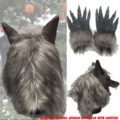 Halloween Maske Horror Wolf Kopf Gesichtsmaske Werwolf Kralle-Handschuhe Cosplay