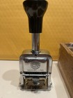 Vintage Globe Model 10 Style A 6 Wheel 5 Action Numbering Machine & Box rare
