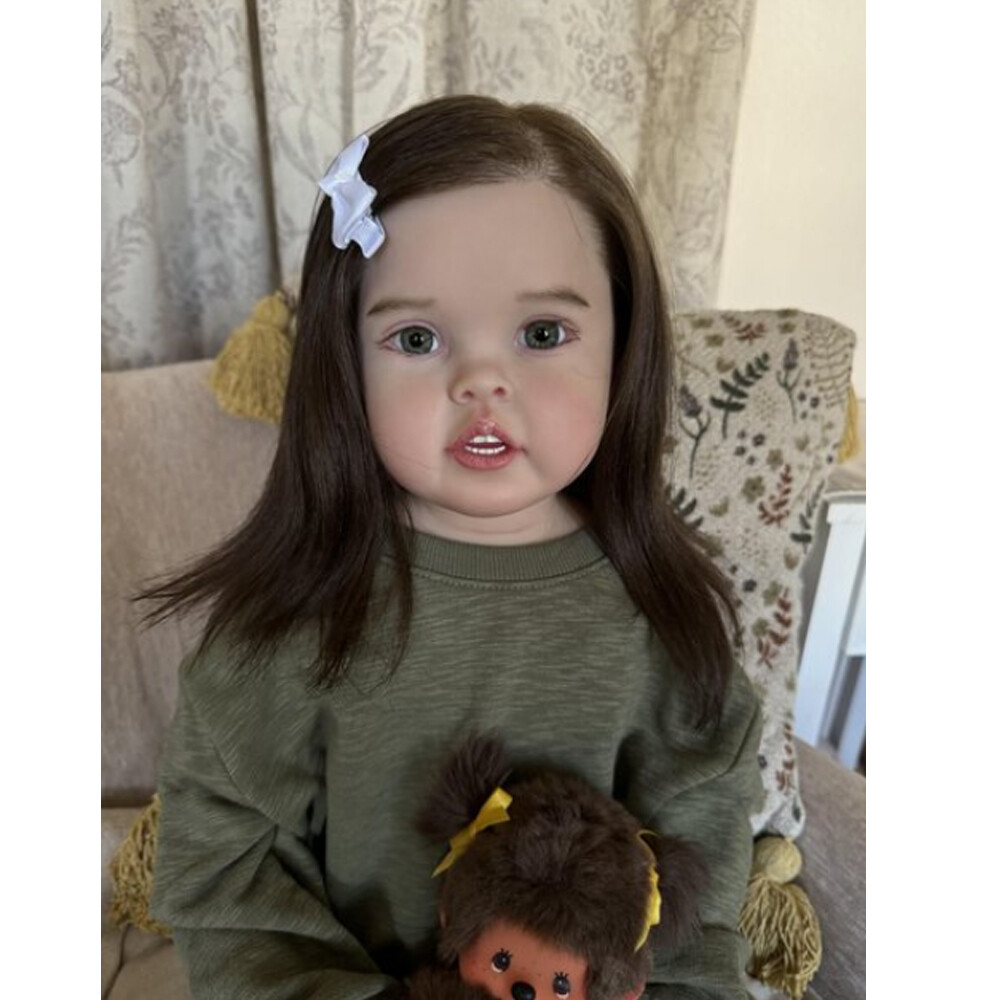 30inch Artist Finished Reborn Baby Doll Rooted Hair Newborn
