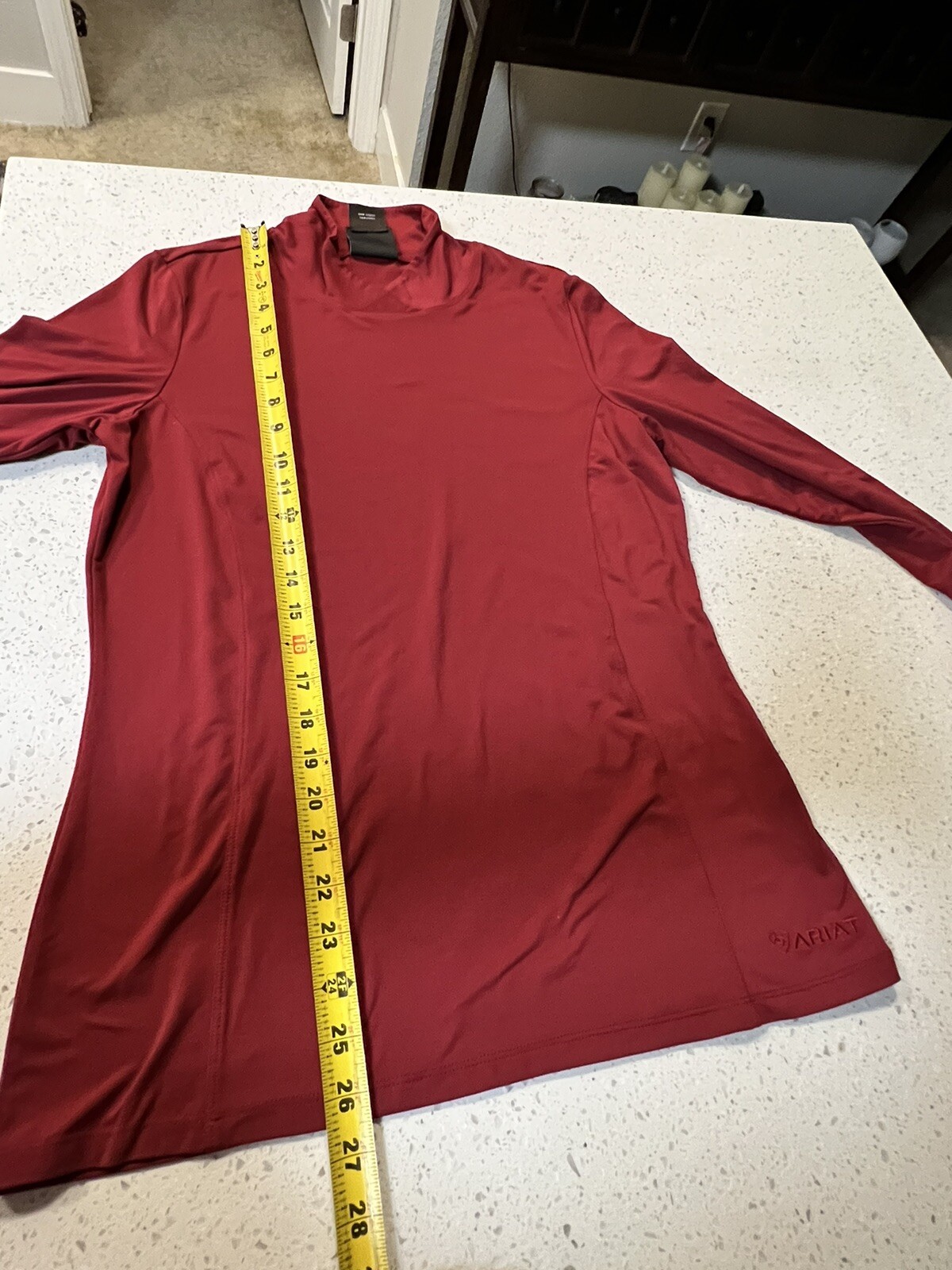 Ariat Mens Large Red Polyester Pullover Mockneck - image 9