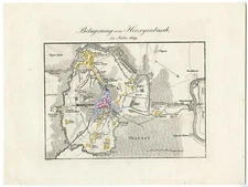 Antique Map-SIEGE OF `S-HERTOGENBOSCH-80 YEARS WAR-von Rothenburg-1837