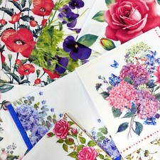 Decoupage Paper Napkins Mystery Pack - LOT of 20 Floral on White Background