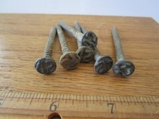 Lot of 6 Vintage 1942 RAILROAD Train AND POLE DATE Steel NAILS