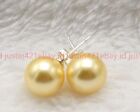Beads 925 Silver Stud Earrings 8/10/12/14mm Natural Multicolor Round Shell Pearl