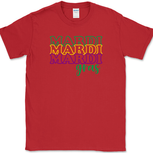 Triple Mardi Gras T-Shirt Party Carnival Celebration Holiday Tee - Picture 4 of 10