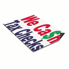 Car Magnet Set of 2 We Cash Tax Checks Red Green Blue Industrial Sign
