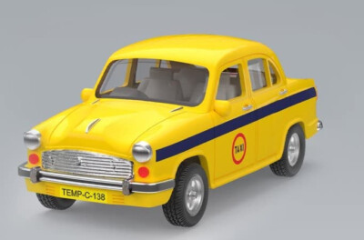 India Ambassador Car Kolkata Taxi -Pull Back Child Game Gift Toys Decoration