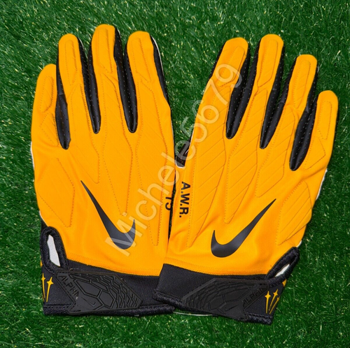 Nike Drake NOCTA Alpha Superbad Football Gloves Yellow Black Size 2XL New - Picture 3 of 5