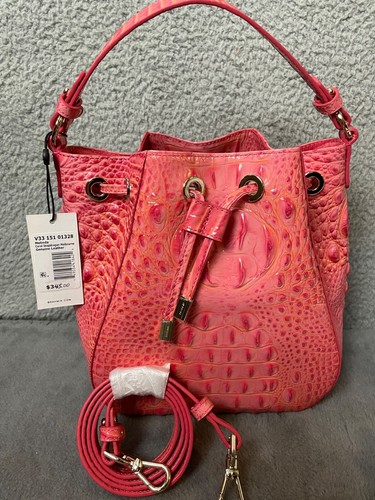 Brahmin Melinda Coral Snapdragon Handbag Melbourne Saddle Bag Satchel Shoulder - Picture 11 of 15