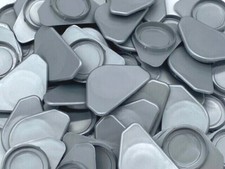 35mm Winged Silver / Grey Hinge Hole Cover Caps Kitchen Cupboard Door Blanking