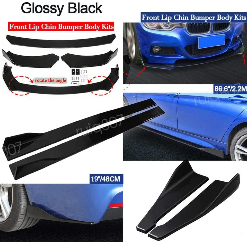 Car Front Bumper Lip Splitter+Side Skirts+Rear Lips For Nissan Maxima 2000-2020 Foto 2 de 4