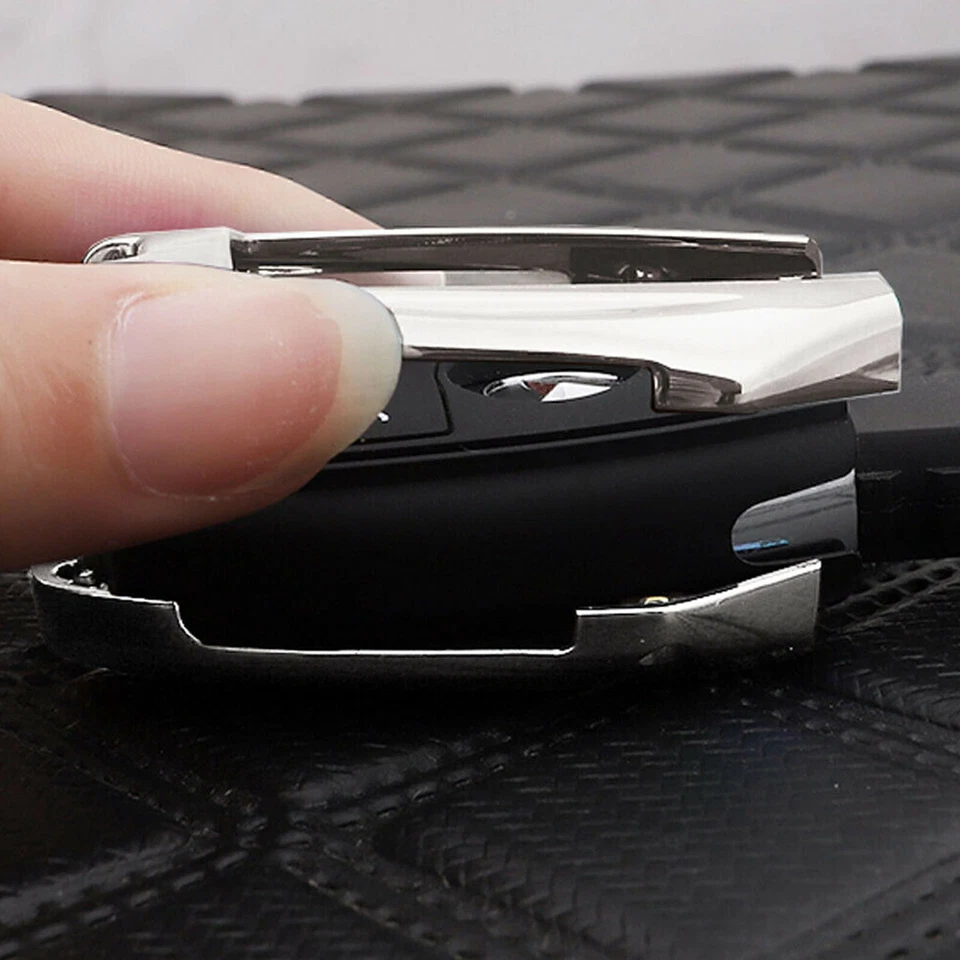 For Mercedes Benz CLA CLS CLK GLK GLA GLC Chrome Silver Key Fob Case Metal Cover - Image 4 of 4