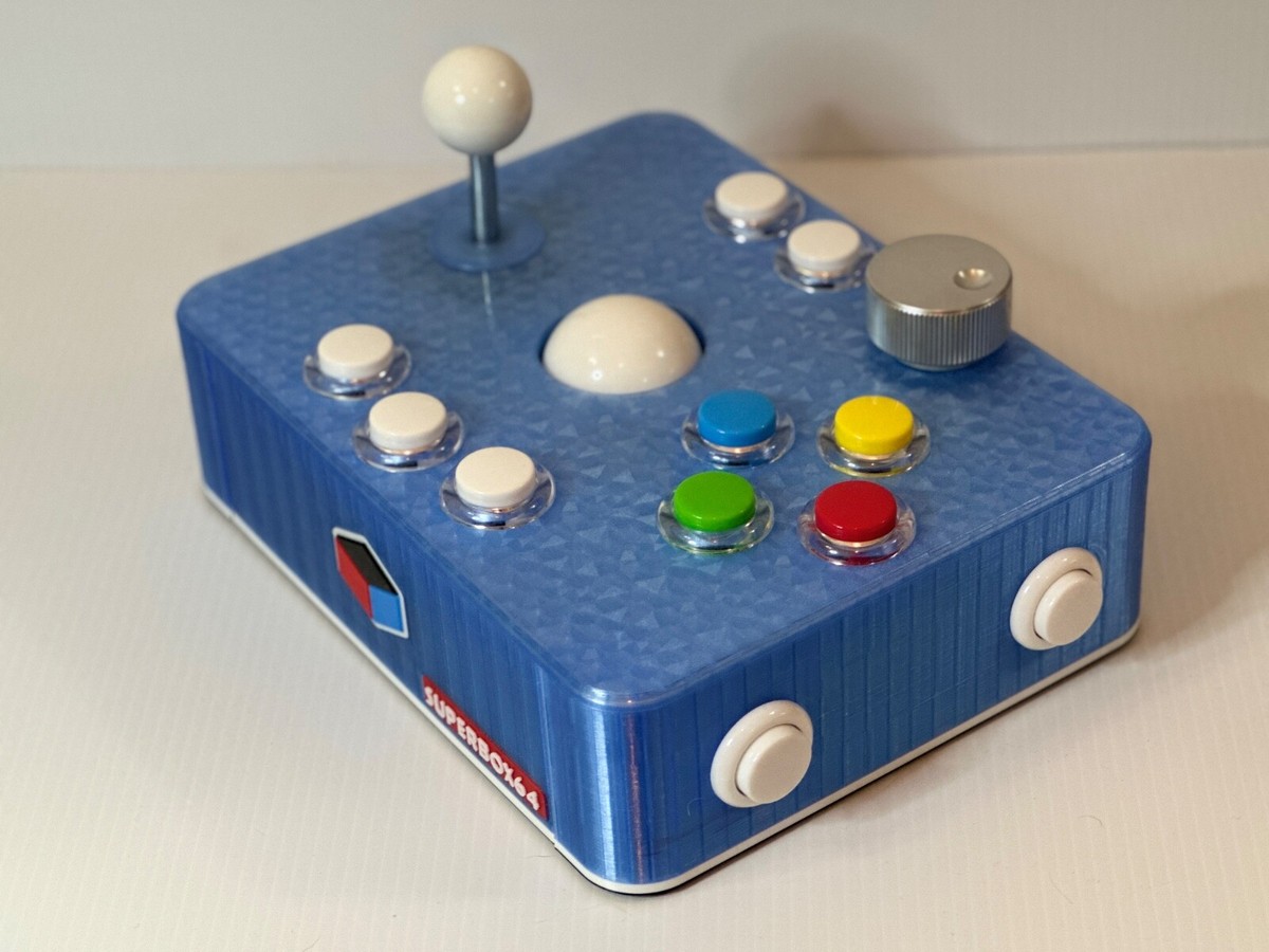 USB CAROLINA BLUE SuperBox64 Retro Game Controller Trackball
