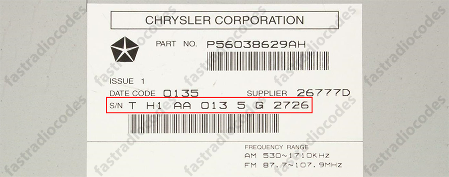 ✓CHRYSLER TOWN & COUNTRY CAR RADIO ANTI-THEFT UNLOCKING PIN