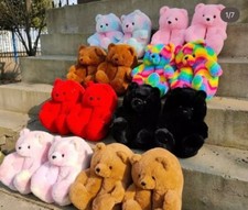 unsex Teddy Bear Slippers , Cute Comfy Teddy Bear Indoor Slippers.