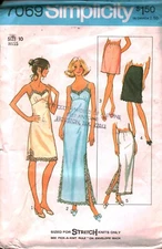 7069 Vintage Simplicity SEWING Pattern Misses Slip Half Slip Lingerie 1970s OOP