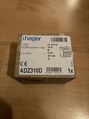 Hager ADZ310D FI / LS Schalter 3x1P+N  10A