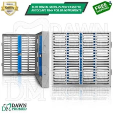 Dental Sterilization Cassette Autoclave Tray Box For 20 Instruments German Grade
