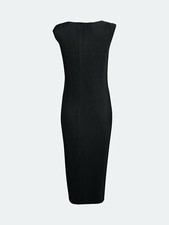 Ladies Black Pleated Midi Dress