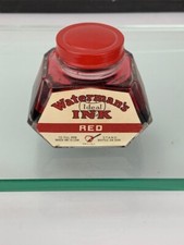 Waterman  2 oz Red Ink Tilt Bottle Full of Ink Made in USA  (m273)