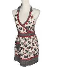 Kay Dee Designs Rooster Gingham Farmhouse Country Apron with Pocket