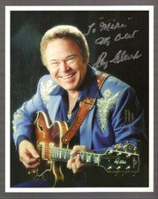 ROY CLARK HAND SIGNED 8x10 COLOR PHOTO+COA      WITH HIS GUITAR       TO MIKE