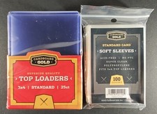 Cardboard Gold Top Loaders 3x4 Standard + Penny Sleeves 25 50 100 200 500 1000