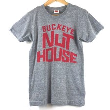 Vintage OSU Ohio State Buckeyes T-Shirt NUT HOUSE Gray Sz Small Homage USA Made