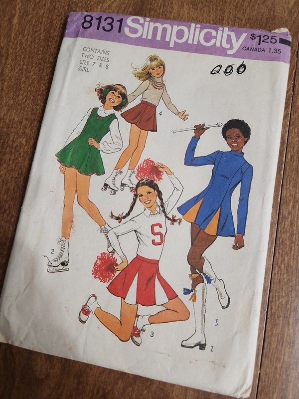 Simplicity Sewing Pattern #8131 Girl's Cheerleader &Skating Costumes Sizes 7 & 8