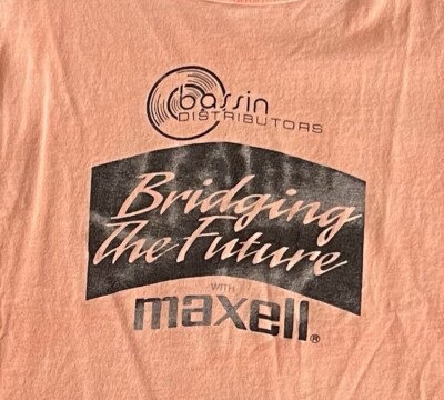 Vintage MAXELL Tank Top  BRIDGING THE FUTURE  Bassin Distributors 80s 90s Large