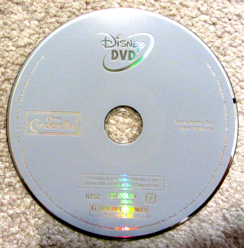 CINDERELLA (DVD, 2012, Disney) NO CASE, MUST DETAILS IN DESCRIPT SECTION