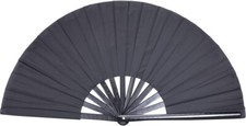 Large Folding Hand Rave Fan for Men WomenFolding Hand Fans Black Bamboo