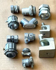 Lot of 160 Pcs Misc Cable Conduit Connectors Couplings etc