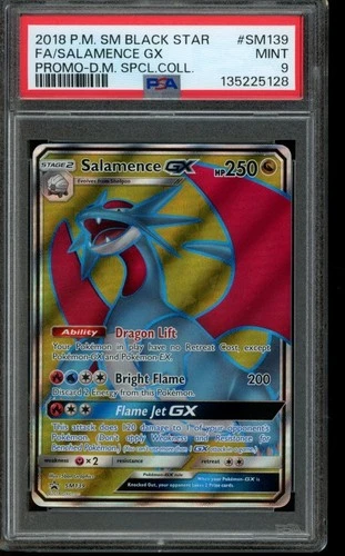 PSA 9 MINT Pokemon Salamence GX SM Black Star Promo Holo SM139