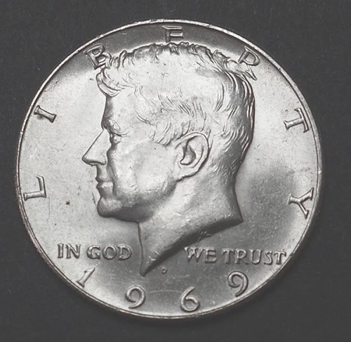 1969-D Denver Mint 40% Silver Kennedy Half Dollar Almost Uncirculated
