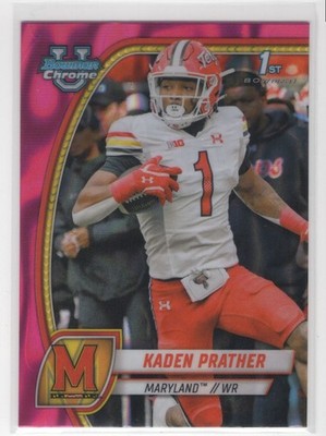 #110 Kaden Prather 2024 Bowman Chrome University Pink Lava Refractor