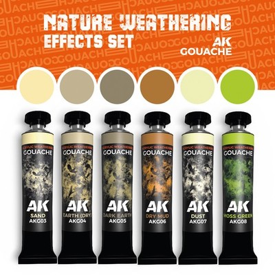 AK-G26 AK Interactive Gouaches Nature Weathering Effects Set