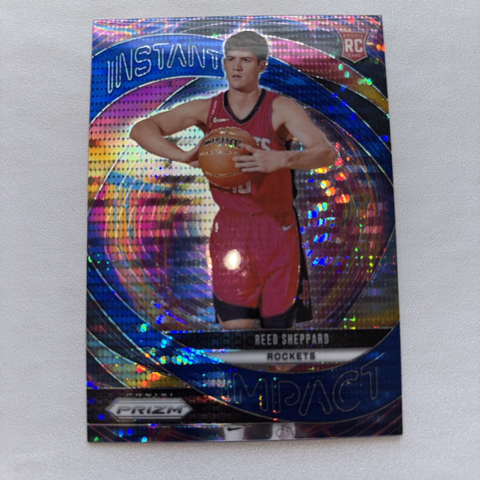 2024-25 Panini Prizm - Instant Impact Reed Sheppard #24 Blue Pulsar Prizm /99